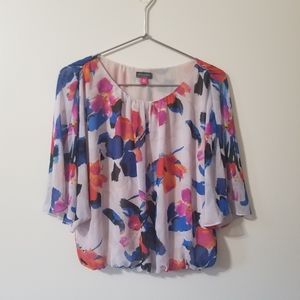 VINCE CAMUTO- floral sexy blouse